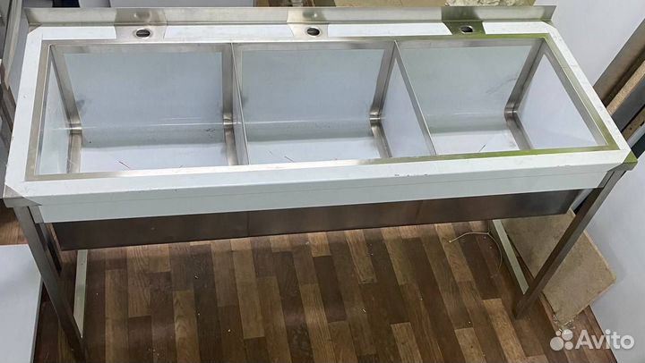 Мойка трехсекционная 150х60