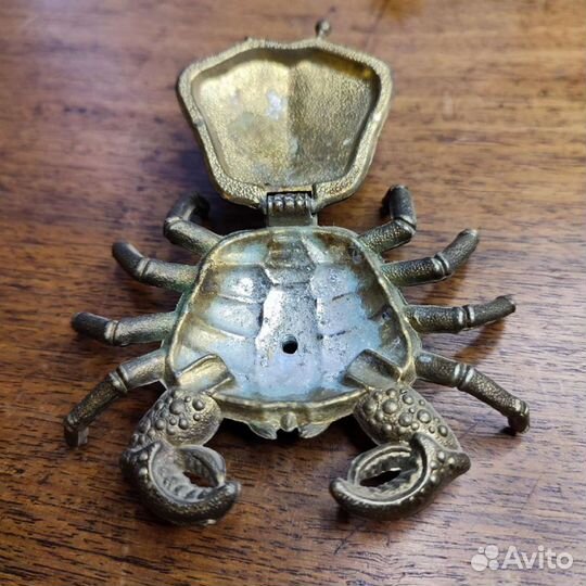 Рак Краб Ракушка икорница посеребрение