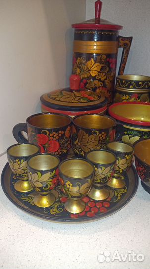 Посуда деревянная хохлома СССР