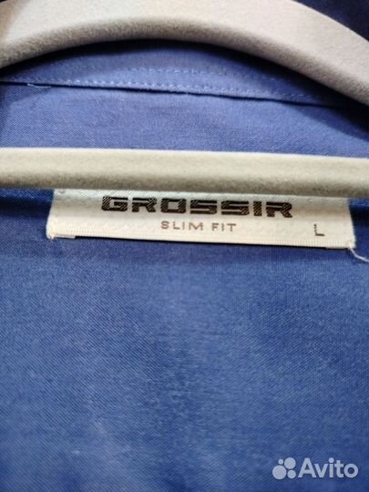 Эффектная синяя мужская рубашка grossir. Размер L