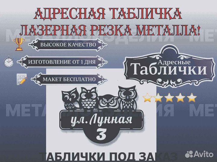 Красивая табличка с адресом