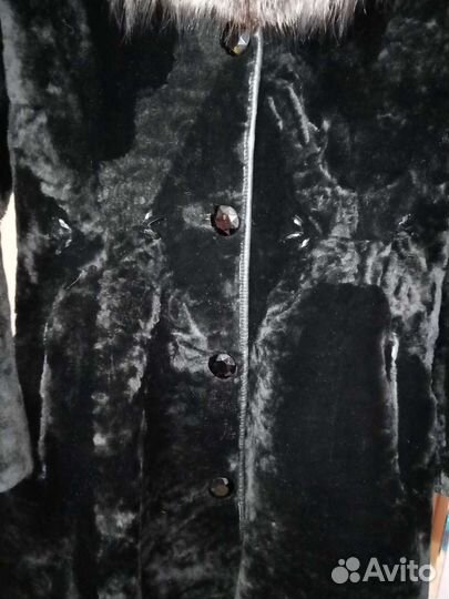 Шуба мутоновая с чернобуркой