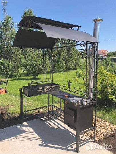 Кованый мангал с печкой