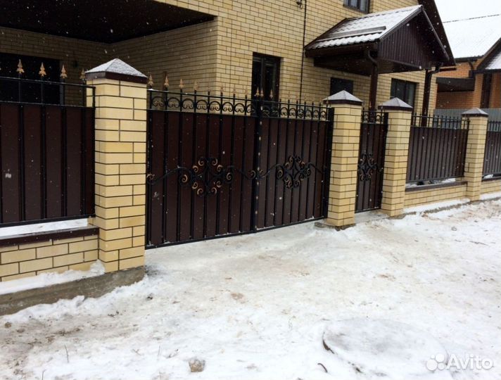 Кованные распашные ворота с установкой