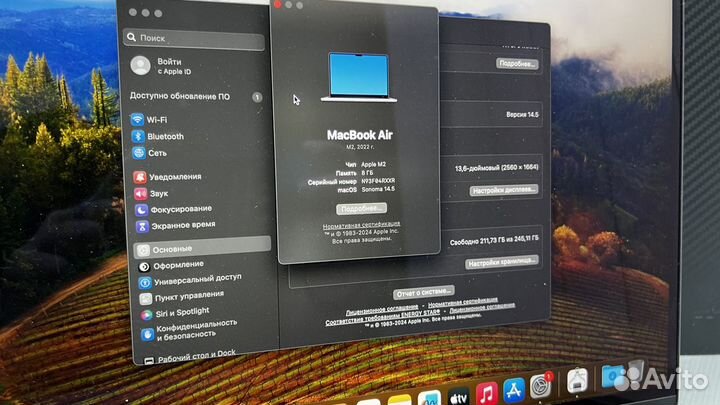 Macbook Air M2 8/256Gb Midnight 22 цикла