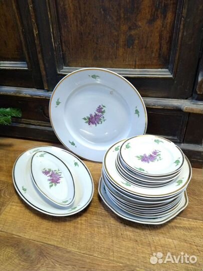 Остатки столового сервиза сирень дулево