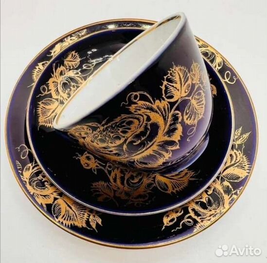 Чайные тройки, чайные и кофейные парыЛфз.Кобальт