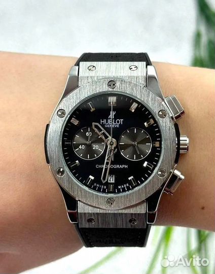 Часы мужские Hublot серебристые