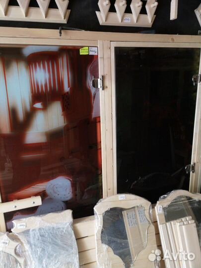 Двери стеклянные для бани сауны стекло