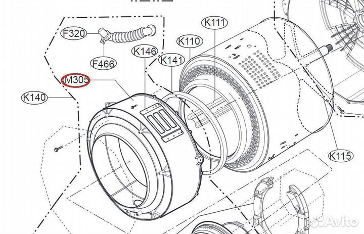 Винт половинок бака стиральной машины LG 4W51194D