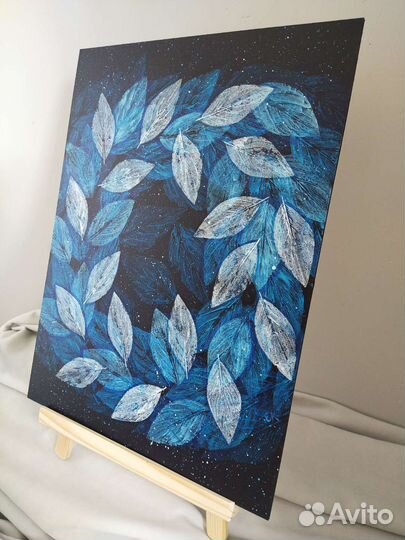 Картина абстракция акрилом на оргалите (двп)