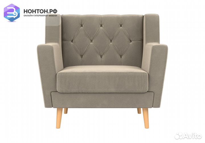 Кресло Брайтон Люкс микровельвет бежевый