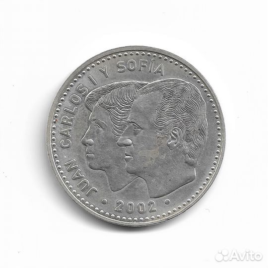 Монета. Испания. 12 евро 2002 года. Серебро