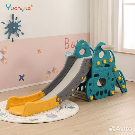 Горка Pituso «Космолёт» с баскетбольным кольцом