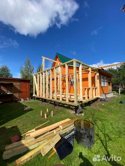 Строительство. Забор, навес, фундамент, сайдинг