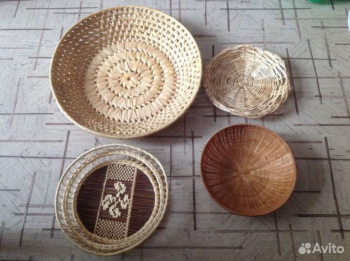 Плетеные корзинки,тарелки,панно (новые и б/у)