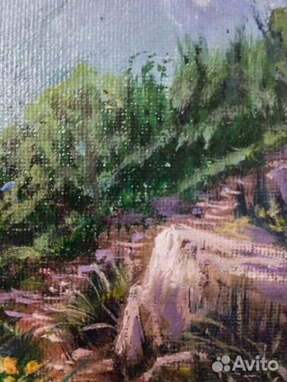 Картина маслом на холсте пейзаж гора Бештау