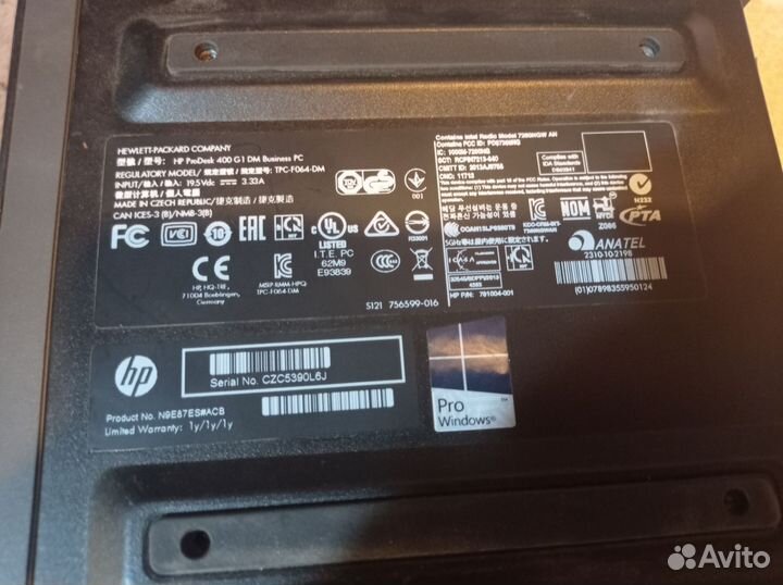 Hp prodesk 400 g1 dm i5 4570t 8gb 256 ssd m2 wifi