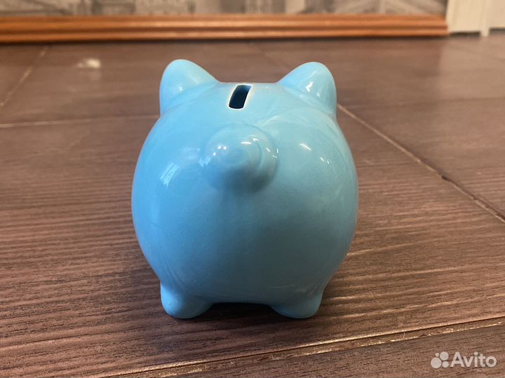 Копилка свинка синяя