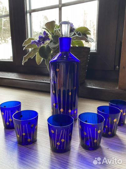 Графин с рюмками Bohemia Огни Москвы