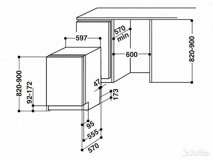 Встраиваемая посудомоечная машина whirlpool adg 9673 a++ fd