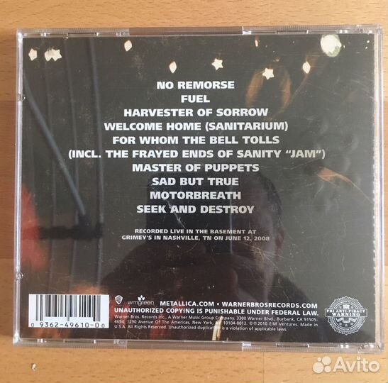 Metallica - Live AT Grimey’s CD, USA