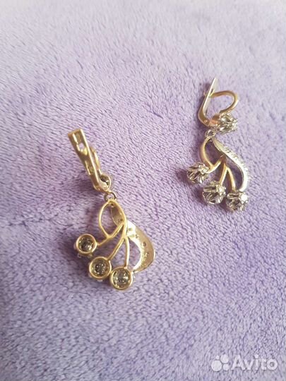 Серьги 750пр с бриллиантами