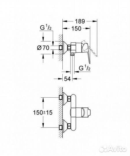 Смеситель для душа Grohe BauEdge 23333000