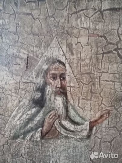 Храмовая икона 19 века Огненное восхождение Илии