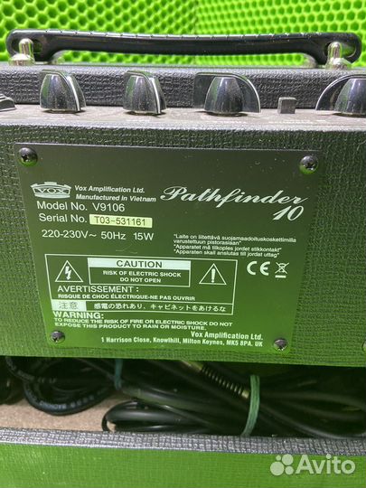 Комбо усилитель vox pathfinder 10 (33928)