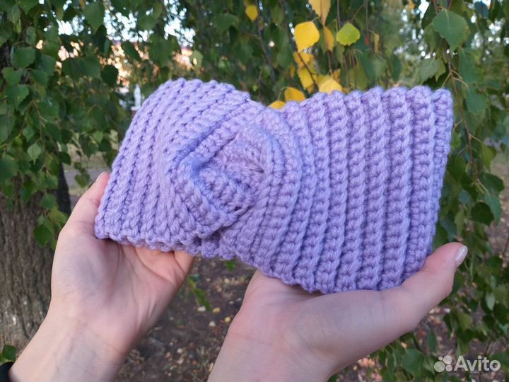 Повязка на голову вязаная