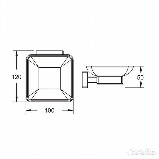 Мыльница настенная стеклянная Vieir V5003-F цвет белый