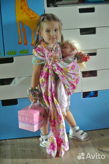 Слинг для куклы с кольцами на одно плечо (хлопок)