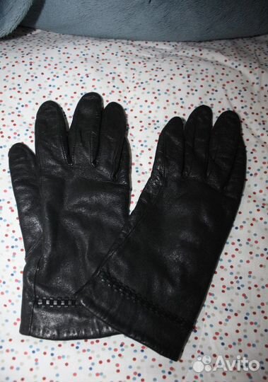 Перчатки женские кожаные зимние