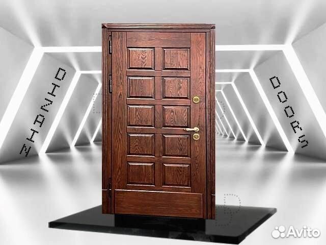 Уличная металлическая дверь массив дерева