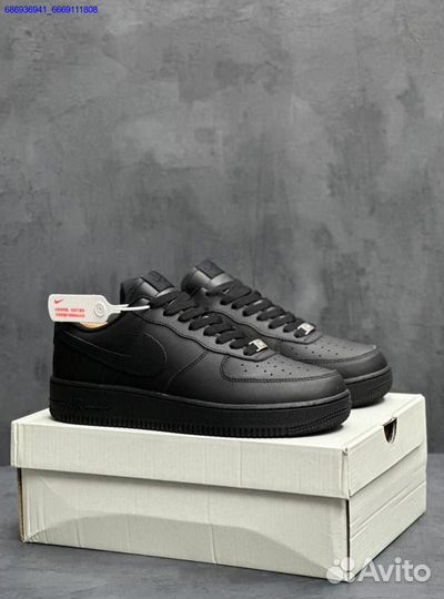 Кроссовки Nike force 1 черные мужские (Арт.20536)