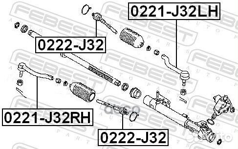 Наконечник рулевой 0221-J32LH 0221-J32LH Febest