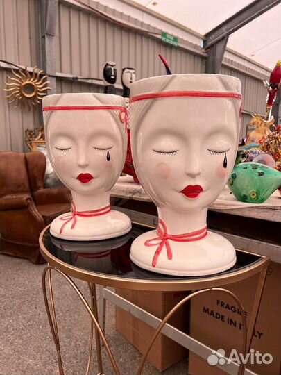 Пара кашпо /ваз. италия. Фарфор. Винтаж. 40 см