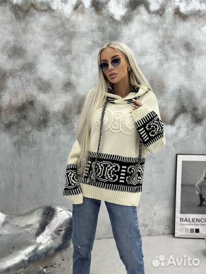 Классный свитер Celine с капюшоном (новинка)