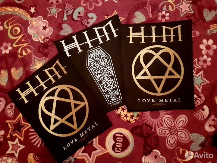 Нашивки на спину с группой HIM и Iron Maiden