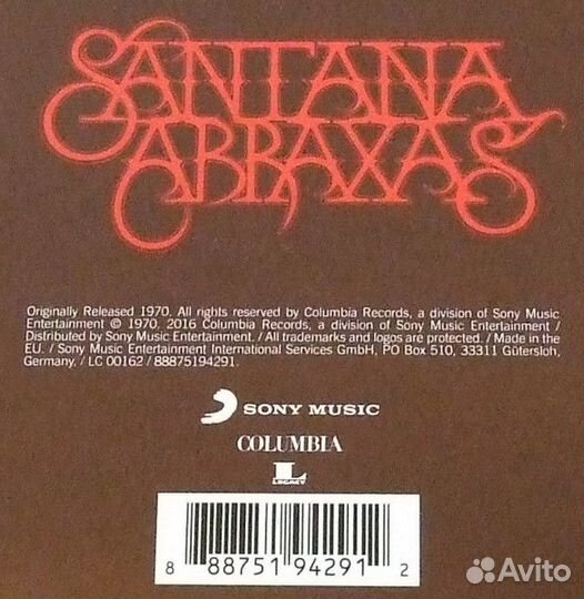 Santana – Abraxas, LP, EU 2016 (1970), новый