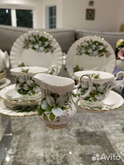 Royal Albert винтажные трио сет Trillium фарфор