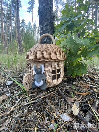 Плетённый Домик Грибок, а также корзина жёлудь