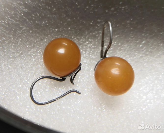 Серьги янтарь