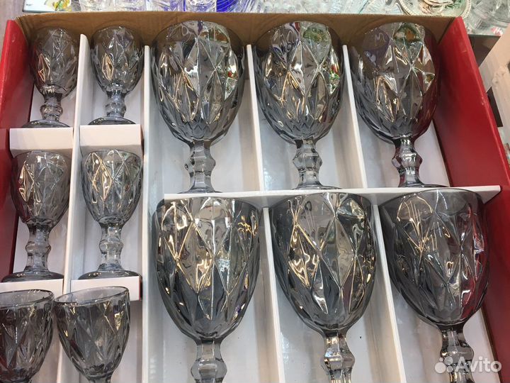 Фужеры цветное стекло