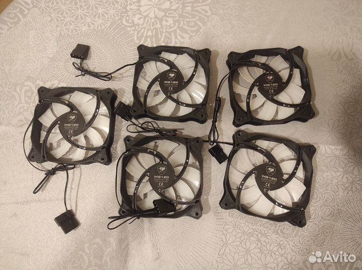 Новые вентиляторы (кулеры) 5шт, Rgb подсветка