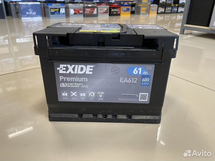Аккумулятор Exide premium 61Ач 600А EA612