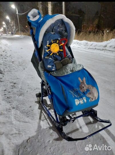 Детские санки коляска