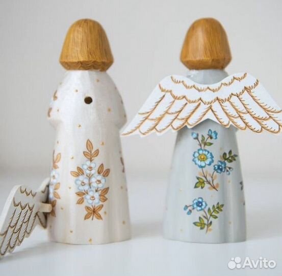 Ангелочки на Пасху авторская деревянная игрушка
