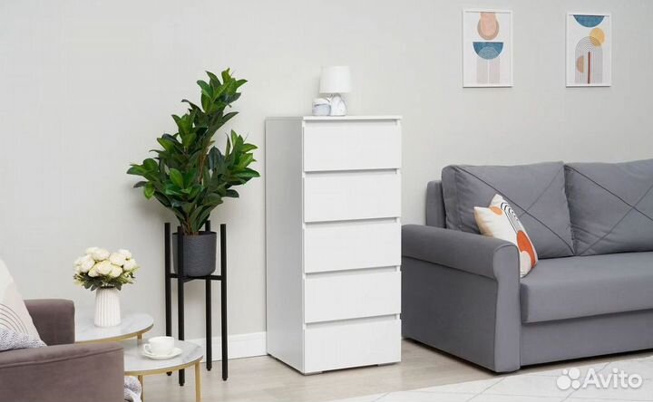 Хелен км 03 Комод 502 5 ящиков 50см белый